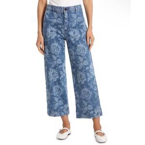 Bagatelle Wide Leg Cropped Jeans‎ Women 30 Floral Coastal Clean Girl Boho Chic